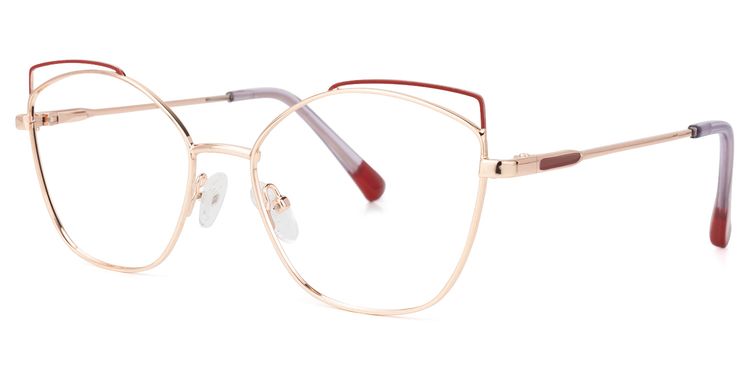 Shaina Geometric Red Glasses