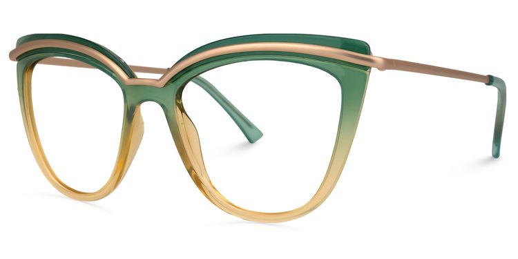Wasiq Cateye Green Glasses