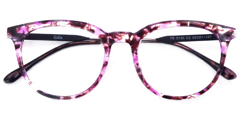 Round Purple Pattern Glasses | Zeelool Eyeglasses1