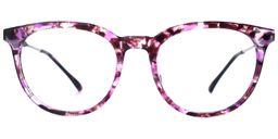 Christina Round Purple Pattern Glasses0