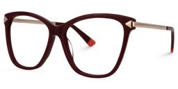 Brinelly Cateye Dark-Red Glasses1