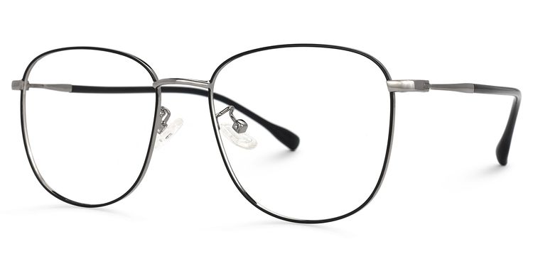 Navedo Square Black-Silver Glasses