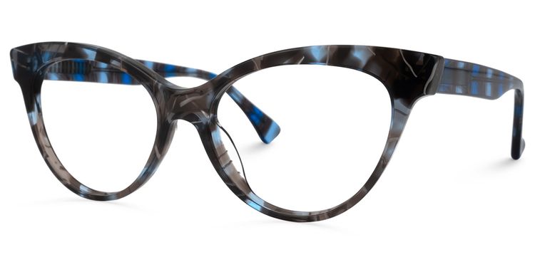 Lyndon Cateye Blue-Floral Glasses
