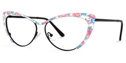 Ellen Cateye Red-Floral Glasses1