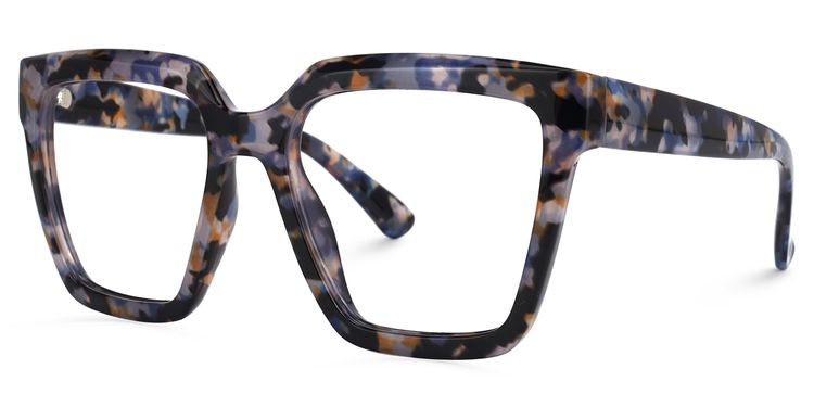 Coleman Square Blue-Floral Glasses