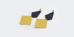 Stylish Geometric Diamond Shaped Blue-Yellow Earrings1