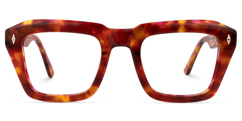 Aquino Square Red-Tortoise Glasses
