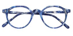 Davina Geometric Blue Floral Glasses1