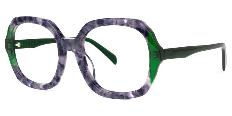 Raquell Square Purple-Floral Glasses