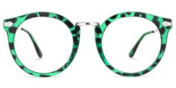 Quentina Round Green Glasses0