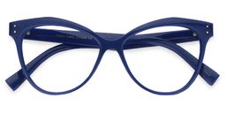 Saul Cat Eye Dark Blue Glasses 1