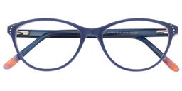 Flora Cat Eye Blue Glasses1