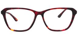Elaine Rectangle Red Gunmetal Glasses0