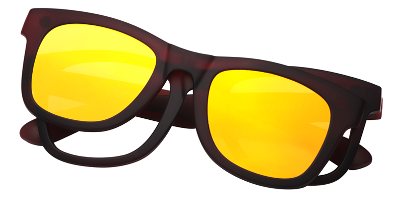 Clip-On Brown Glasses0