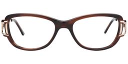 Una Oval Brown Glasses0