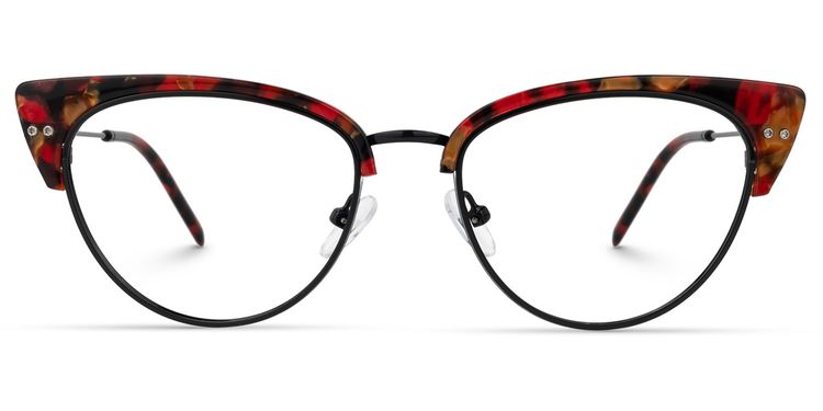 Romero Cateye Red-Floral Glasses