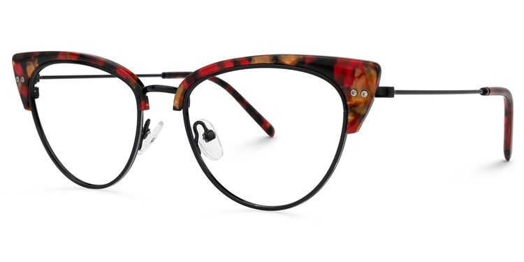 Romero Cateye Red-Floral Glasses