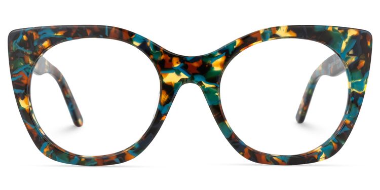 Orguita Square Blue-Floral Glasses