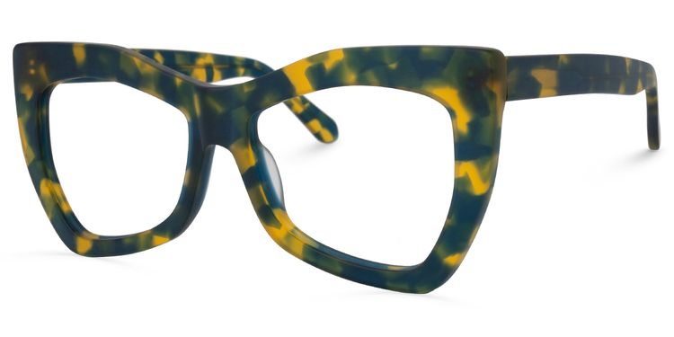Bernita Geometric Blue-Green Glasses
