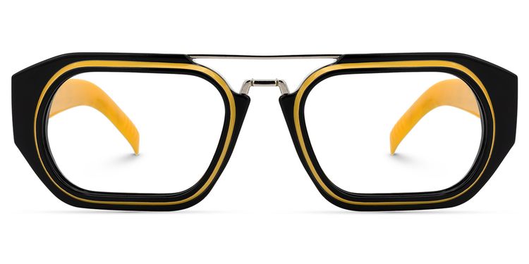 Ineabell Geometric Yellow Glasses