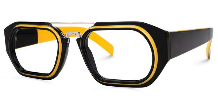 Ineabell Geometric Yellow Glasses