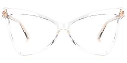 Cristina Geometric Clear Glasses0