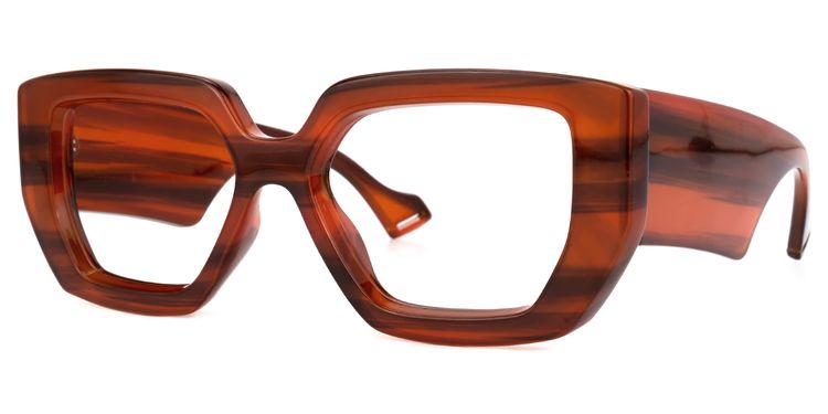 Claphan Geometric Brown Glasses