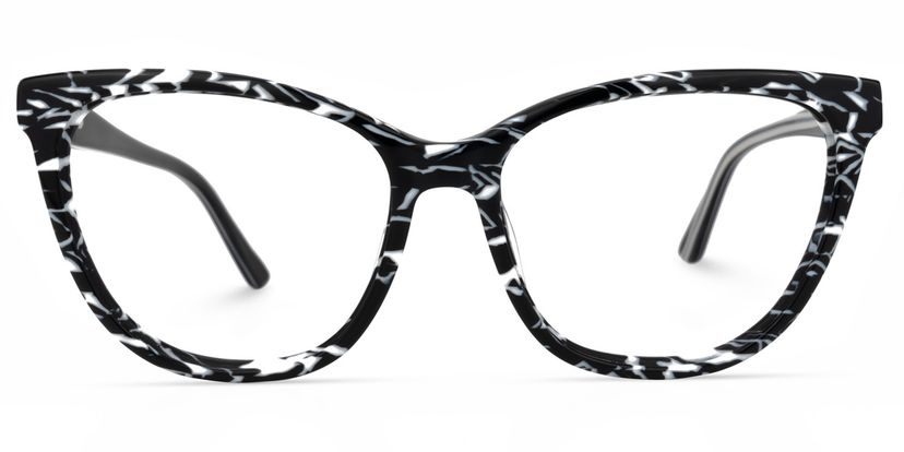 Romkey Cateye Black-White Glasses