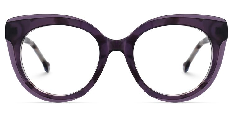 Brewster Round Purple Glasses