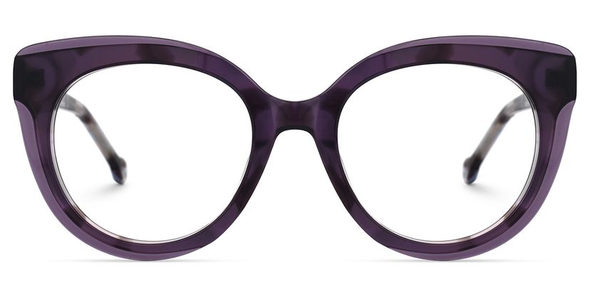 Brewster Round Purple Glasses