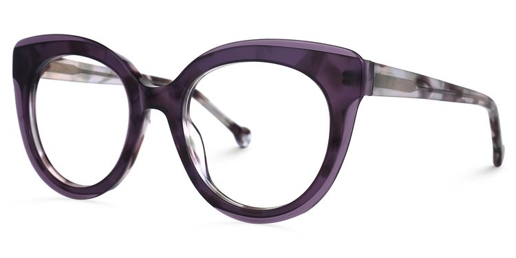 Brewster Round Purple Glasses