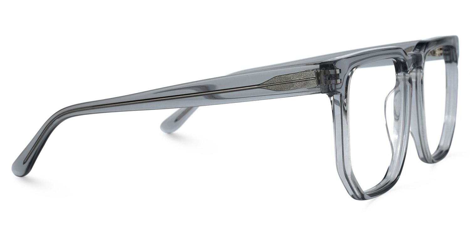 Matherne Square Clear Gray Eyeglasses | Zeelool Optical2
