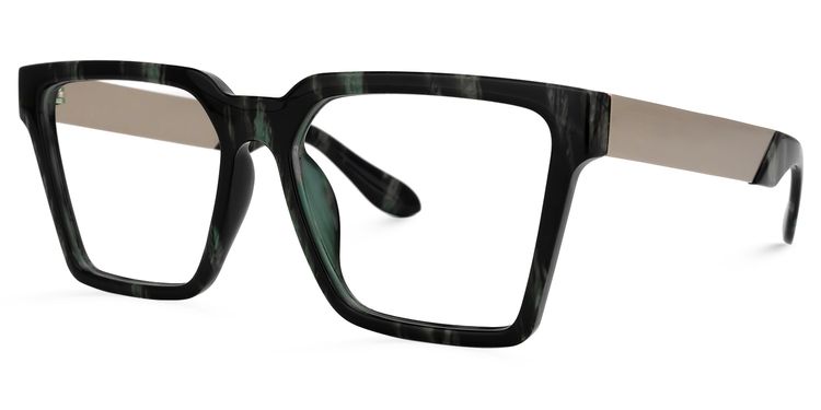 Regina Square Green Glasses