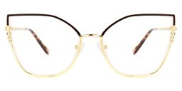 Chicky Cateye Black-Gold Glasses0
