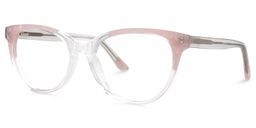 Cressy Cateye Pink-Clear Glasses1