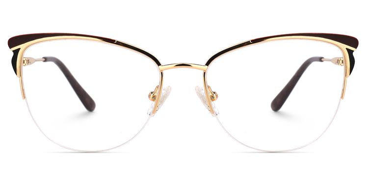 Pendy Browline Dark-Red Glasses