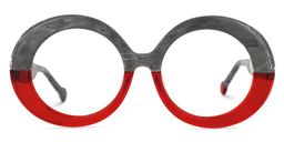 Pardo Round Gray-Red Glasses0