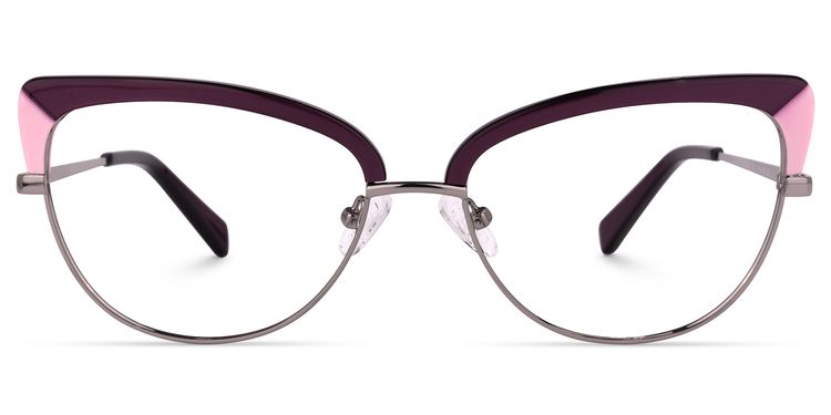 Myrdaliz Browline Dark-Red Glasses