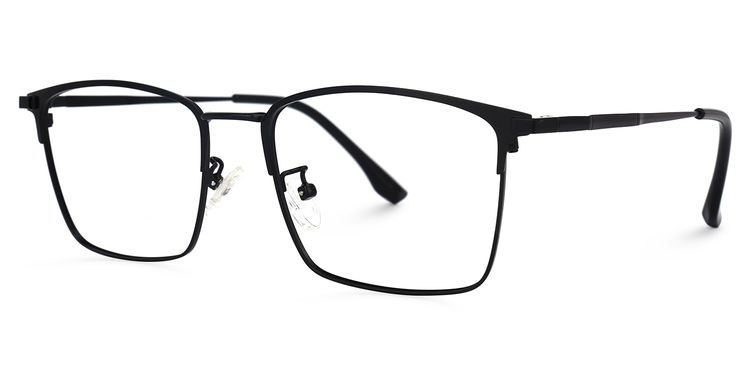 Jones Rectangle Black Glasses