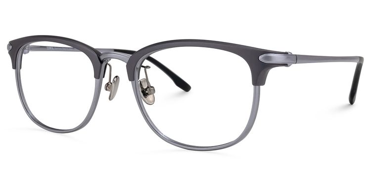 Moreno Browline Gray Glasses