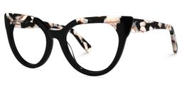 Vinson Cateye Black Glasses1