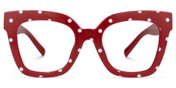 Malcolm Red-Dot Square Glasses0