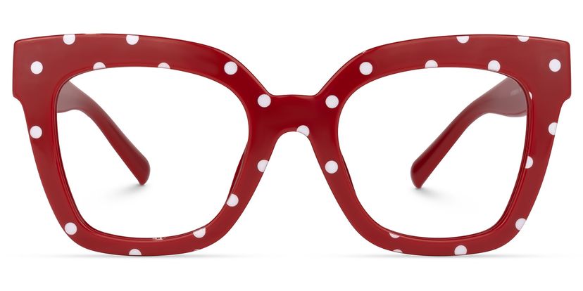 Malcolm Red-Dot Square Glasses