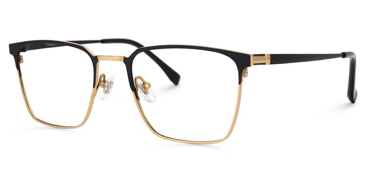 Lyken Square Black-Gold Glasses