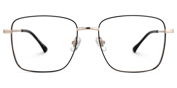 Earlene Square Black-Gold Glasses