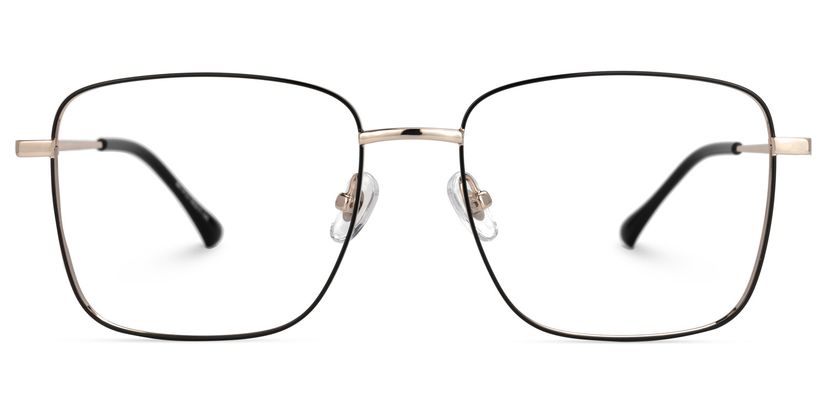 Earlene Square Black-Gold Glasses