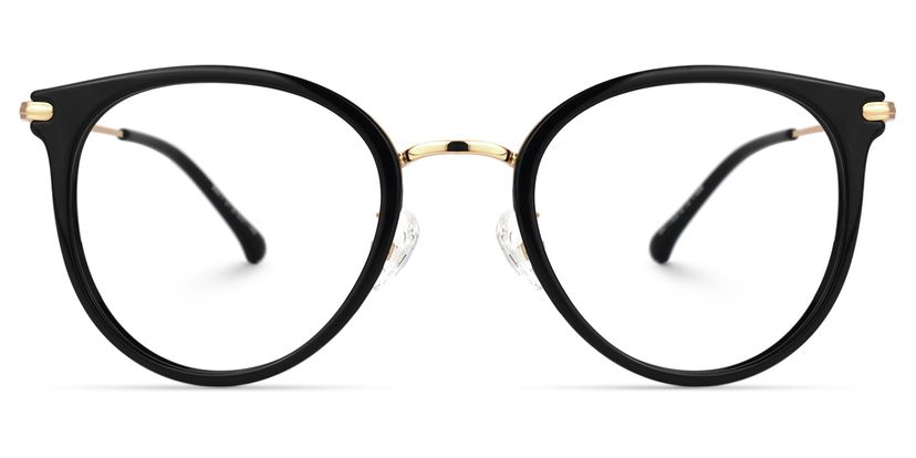 Yahaira Round Black Glasses