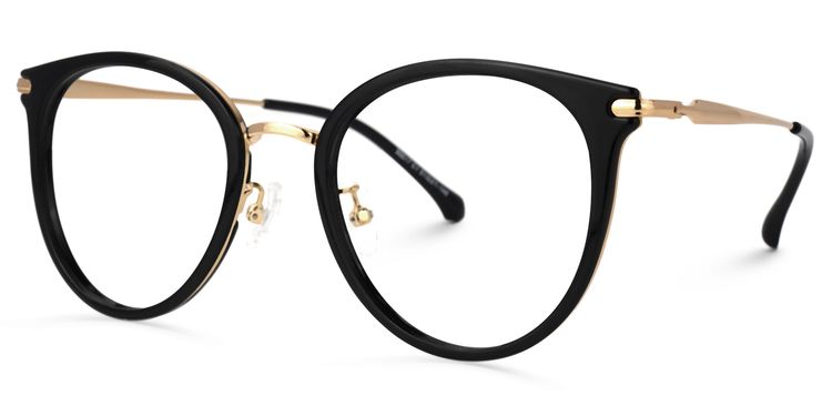 Yahaira Round Black Glasses