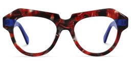Floriano Geometric Red-Floral Glasses0