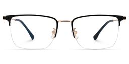 Delfina Rectangle Black-Gold Glasses0